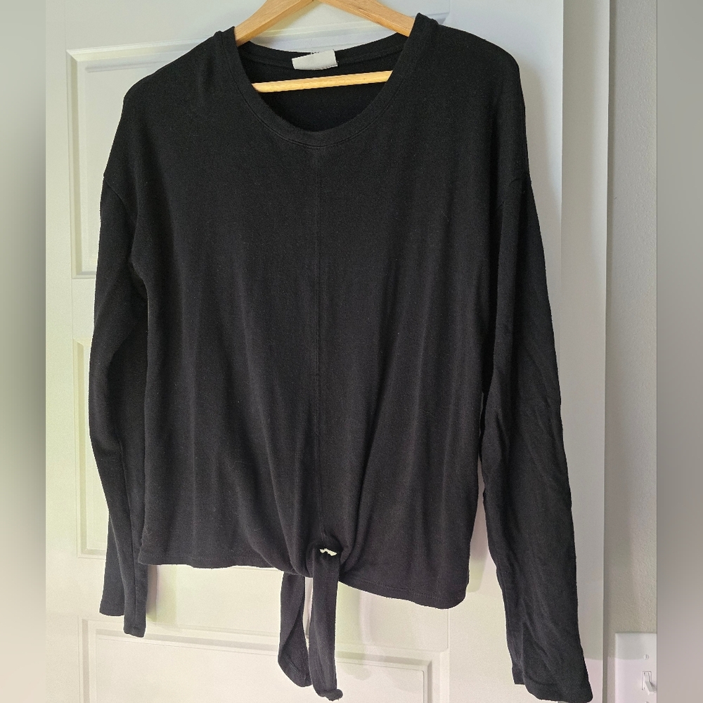 Front Tie Stretchy Long Sleeve